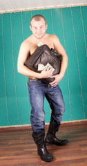 man with money bag