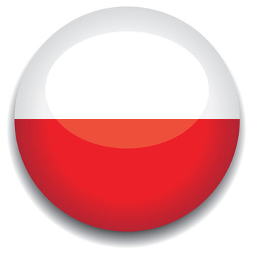 poland flag in a button