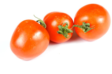 three beautiful fresh tomato