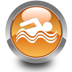 Swimming pool glossy icon