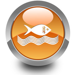 Fishing glossy icon