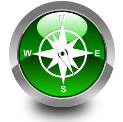 Compass glossy icon - 34456072
