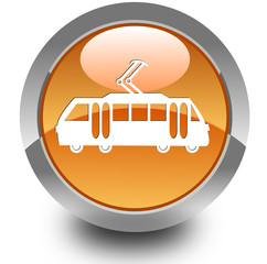 Tram glossy icon