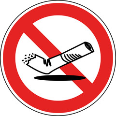 Zigaretten (-stummel) wegwerfen verboten