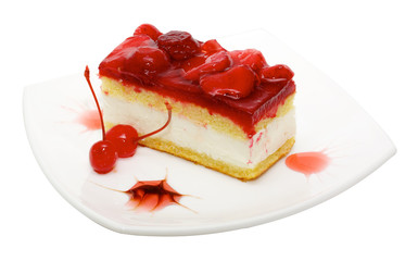 cake with strawberry topping