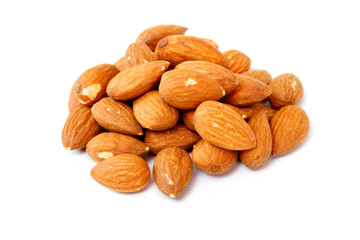 Almond macro isolated in white background