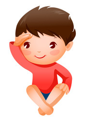 Close-up of boy sitting