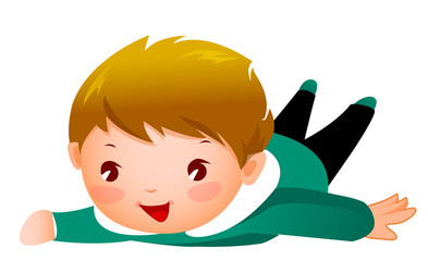 Close-up of boy lying down