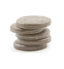 Stack of chocolate mint cookies