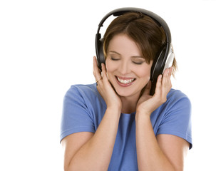 Fototapeta premium woman listening to music