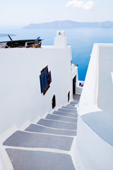 Steps in Thira, Santorini, Greece