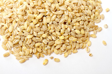 Pile of Pearl Barley isolated on white