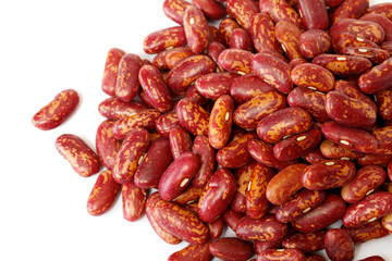 dried red beans on white background