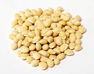 pile soybean on background