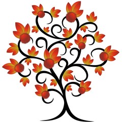 Castagno Albero Astratto-Abstract Chestnut Tree-Vector