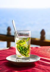 Mint tea with ocean view