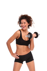 Fototapeta premium Frau mit Hantel
