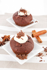 Chocolate muffins.