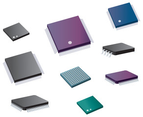 Selection of various computer chips