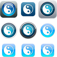 Ying yang blue app icons.