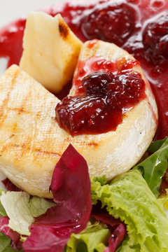 Camembert with cherry sauce
