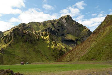 paesaggio nell'entroterra di Vik in Islanda