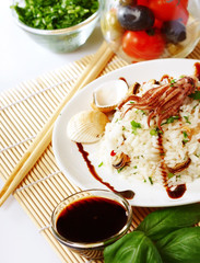 Seafood and rice