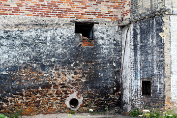 Walls of an old run-down building