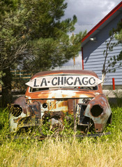 Abandoned car along US Route 66