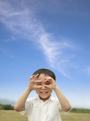 happy child looking forward