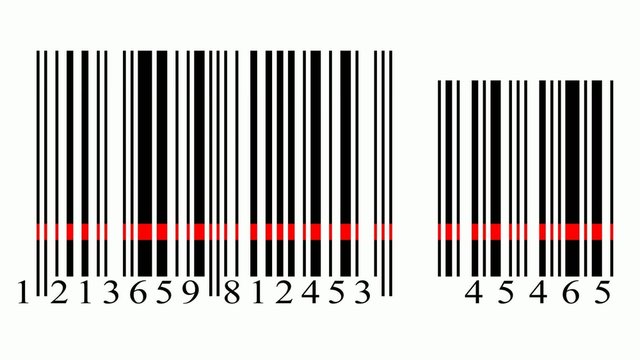 Etikett mit Barcode und Scanner
