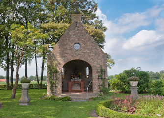 Closeup of a chapel in a small Dutch village