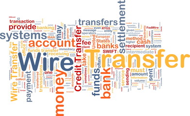 Wire transfer background concept