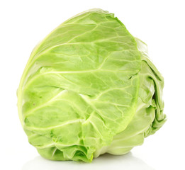 Green cabbage isolated on white background
