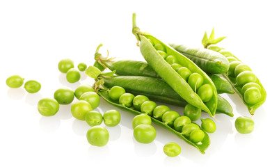 green peas isolated on white