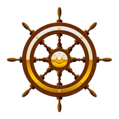 Vector Ship Wheel Illustration