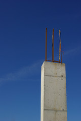 concrete column with blue sky