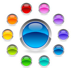 colourful set of buttons for webdesign