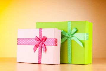 Giftboxes on the background