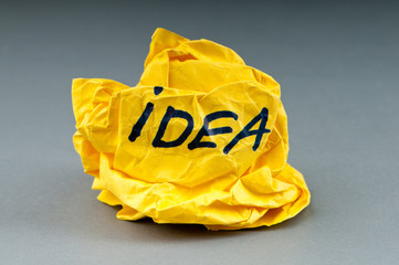 Rejected idea concept with paper