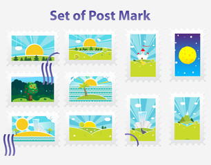 Set of vector post mark