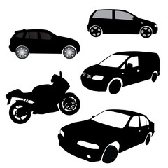 Silhouettes of Transportation Vector