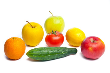 Vegetables isolated on white