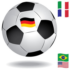 Obraz premium Football ball with flags