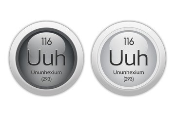 Ununhexium - two glossy web buttons