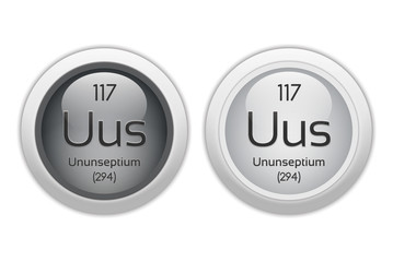 Ununseptium - two glossy web buttons