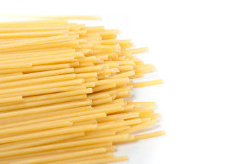 close-up raw pasta isolated