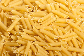 close-up raw pasta isolated