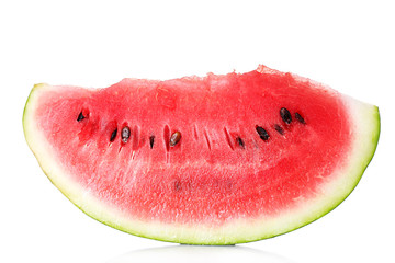 juicy slice of watermelon isolated on white