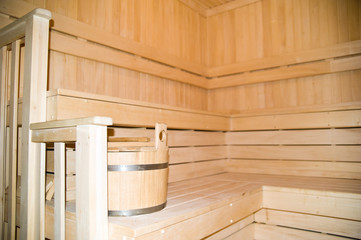 Fototapeta na wymiar empty finnish sauna